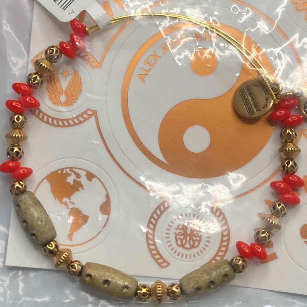 $FIRM Alex and Ani Nectar Terra Beaded Bangle Gold Brand New With Tags